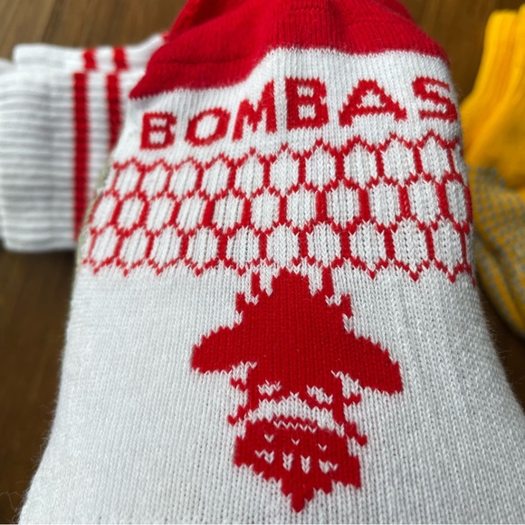 BOMBAS Socks Toddler Kid 4 PAIR Yellow Gripper Red White Crew NEW Kids Youth Boy - Picture 4 of 9